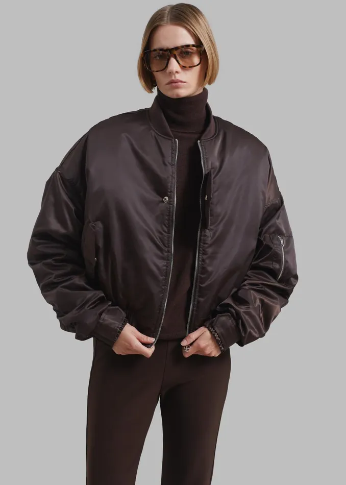Women Marly Bomber 8211 Brown The Frankie Shop Outerwear