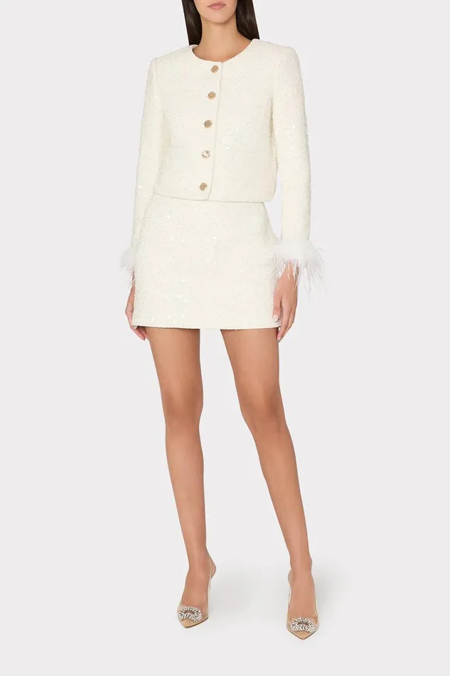 Women Matching Sets Milly Aya Beaded Tweed Jacket White Women Matching Sets Milly Aya Beaded Tweed Jacket White