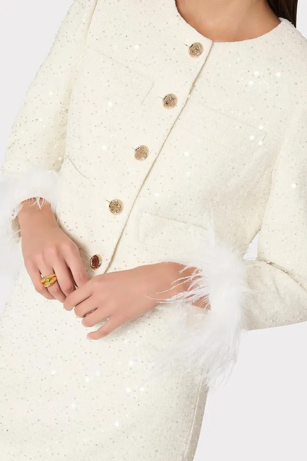 Women Matching Sets Milly Aya Beaded Tweed Jacket White Women Matching Sets Milly Aya Beaded Tweed Jacket White