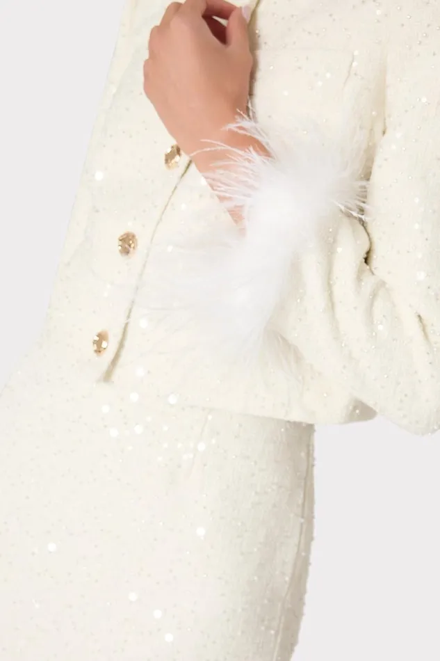 Women Matching Sets Milly Aya Beaded Tweed Jacket White Women Matching Sets Milly Aya Beaded Tweed Jacket White