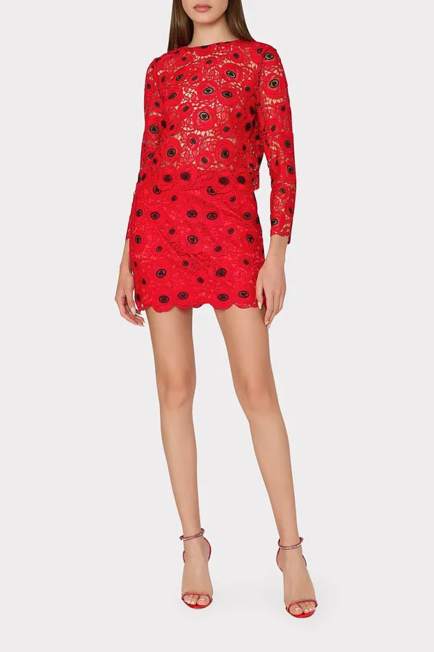 Women Matching Sets Milly Nori Embroidered Lace Top Redblack Women Matching Sets Milly Nori Embroidered Lace Top Redblack