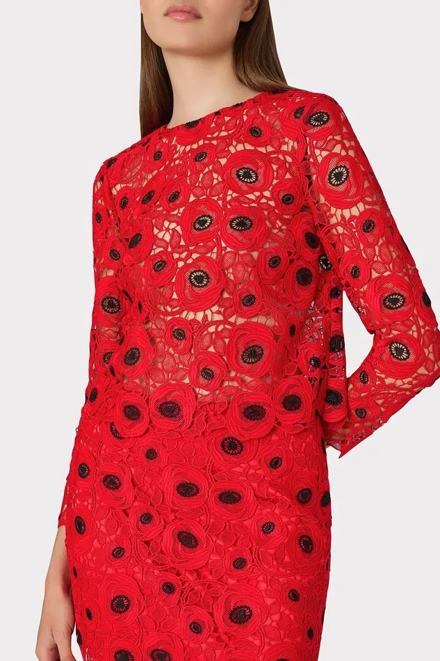 Women Matching Sets Milly Nori Embroidered Lace Top Redblack Women Matching Sets Milly Nori Embroidered Lace Top Redblack
