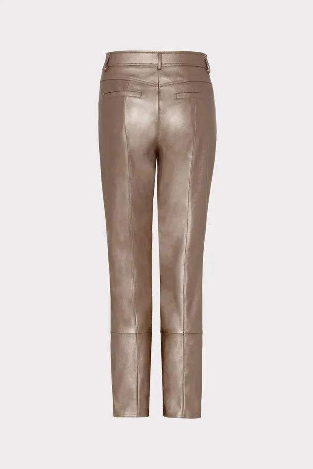 Women Matching Sets Milly Rue Vegan Leather Pants Silver Women Matching Sets Milly Rue Vegan Leather Pants Silver