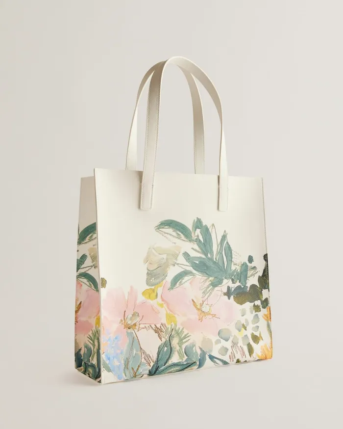 Women MEAICON 8211 Floral Print Large Icon Bag Cream Ted Baker Tote Bags