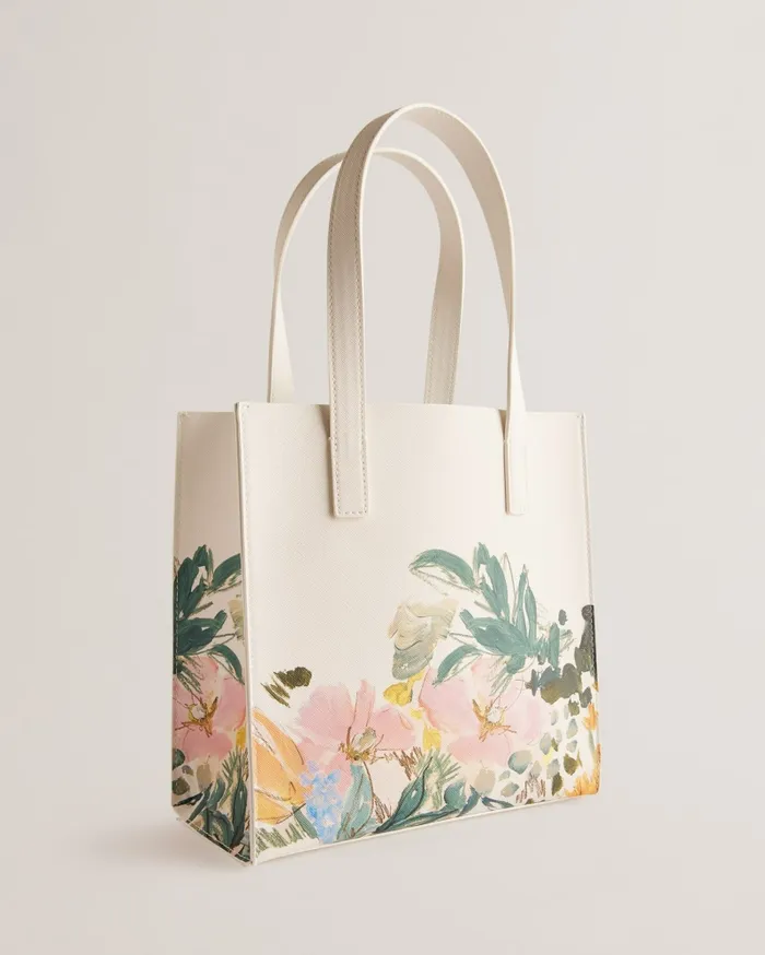 Women MEAKON 8211 Painted Floral Print Small Icon Bag Cream Ted Baker Tote Bags