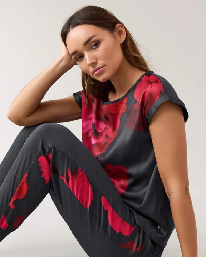 Women MEEYLA 8211 Floral Satin Panel Jersey Pyjama Set Deeppink Ted Baker Lingerie and Pyjamas Women MEEYLA 8211 Floral Satin Panel Jersey Pyjama Set Deeppink Ted Baker Lingerie and Pyjamas