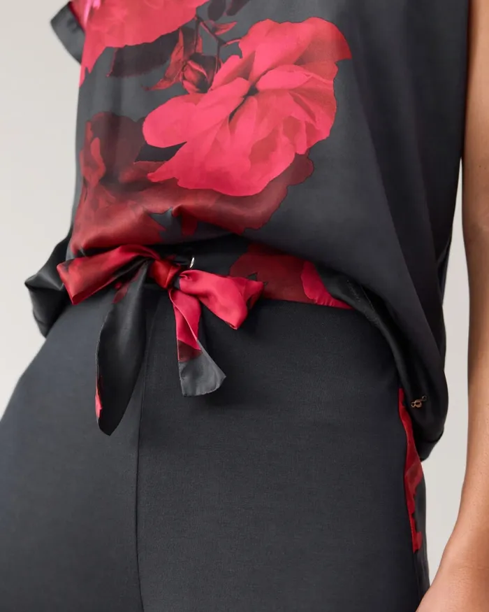 Women MEEYLA 8211 Floral Satin Panel Jersey Pyjama Set Deeppink Ted Baker Lingerie and Pyjamas Women MEEYLA 8211 Floral Satin Panel Jersey Pyjama Set Deeppink Ted Baker Lingerie and Pyjamas