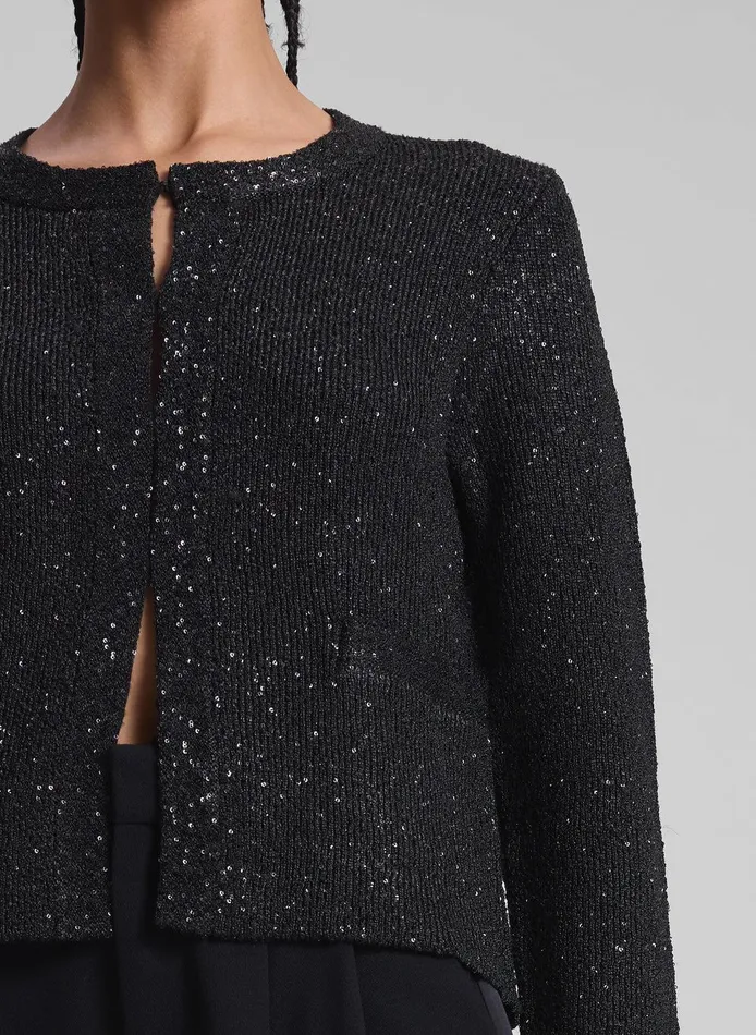 Women Meg Sequin Embellished Cardigan Blackblack ALC Sweaters