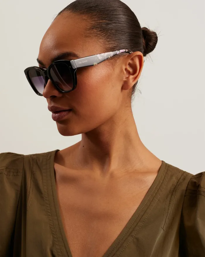 Women MELLEYY 8211 Floral Detail Cat Eye Sunglasses Black Ted Baker Sunglasses Women MELLEYY 8211 Floral Detail Cat Eye Sunglasses Black Ted Baker Sunglasses