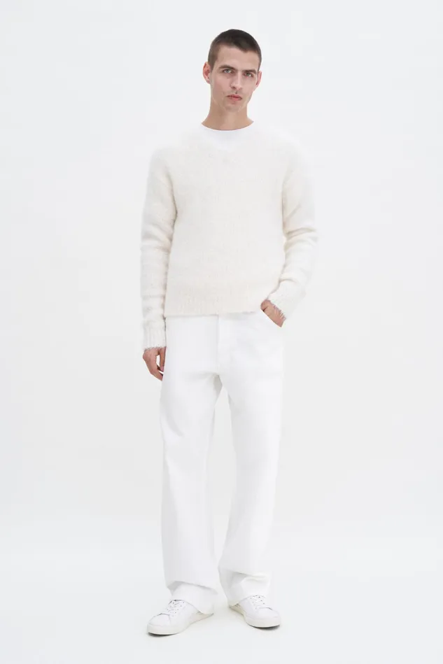 WomenMen Soft Alpaca VNeck Sweater Cream White Filippa K Knitwear