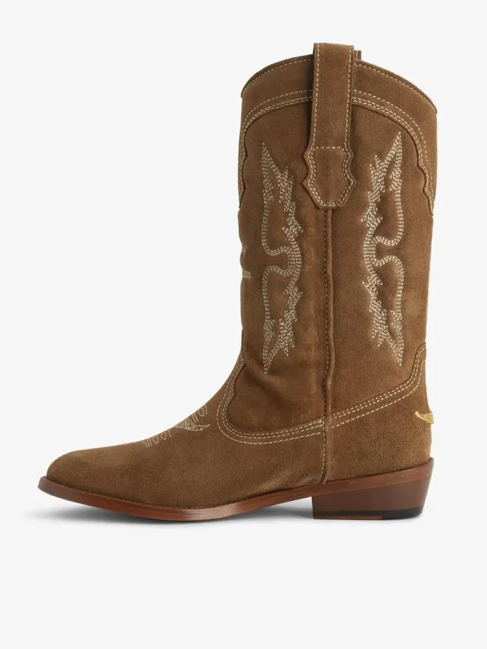 WomenMen Zadig and Voltaire Boots Suede Western Tex Boots Cognac WomenMen Zadig and Voltaire Boots Suede Western Tex Boots Cognac