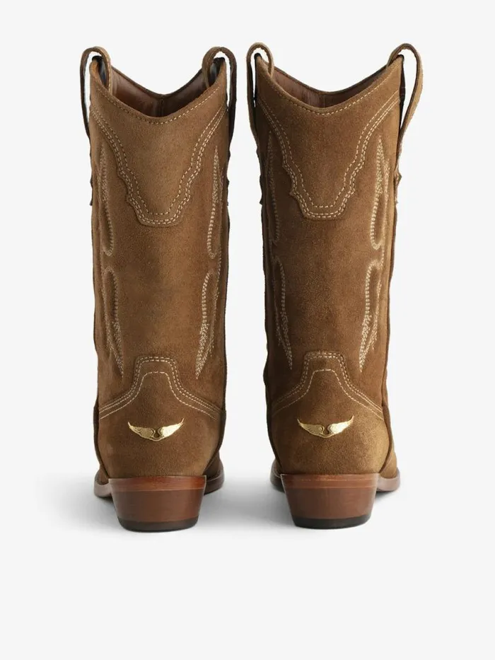 WomenMen Zadig and Voltaire Boots Suede Western Tex Boots Cognac WomenMen Zadig and Voltaire Boots Suede Western Tex Boots Cognac