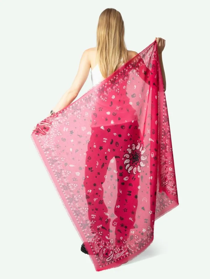 WomenMen Zadig and Voltaire Scarves Maddie Scarf Framboise WomenMen Zadig and Voltaire Scarves Maddie Scarf Framboise
