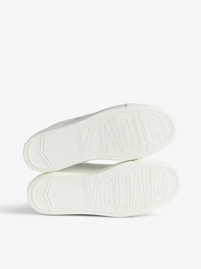 WomenMen Zadig and Voltaire Sneakers ZV1747 High Flash HighTop Platform Sneakers White