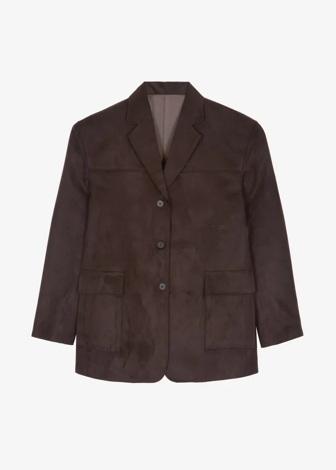 Women Merida Faux Suede Blazer 8211 Brown The Frankie Shop Outerwear