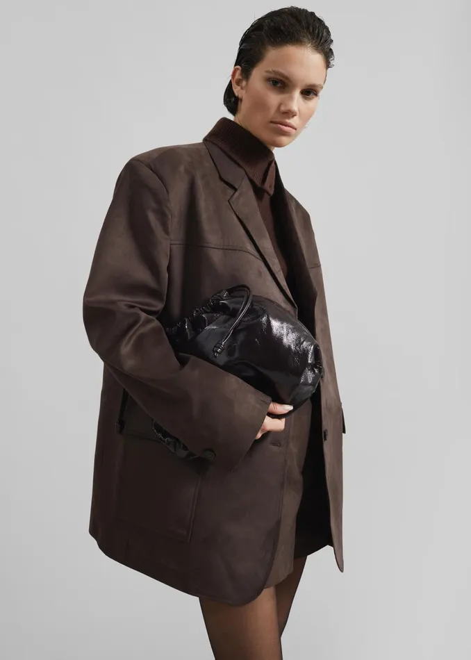 Women Merida Faux Suede Blazer 8211 Brown The Frankie Shop Outerwear