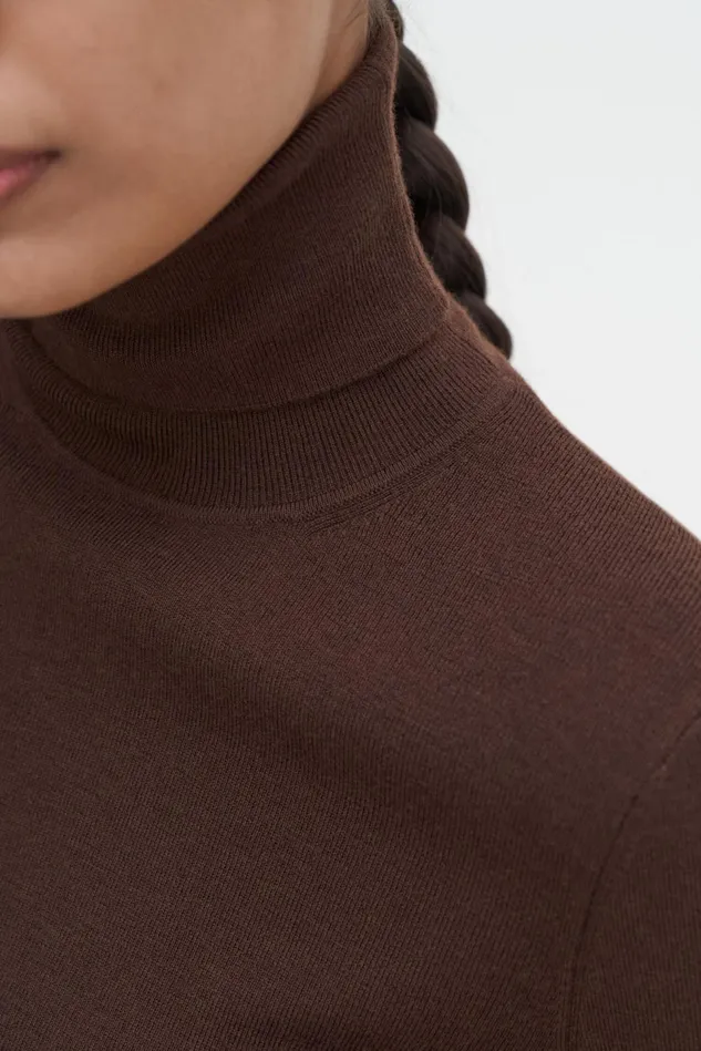 Women Merino Elbow Sleeve Top Mocha Filippa K Knitwear
