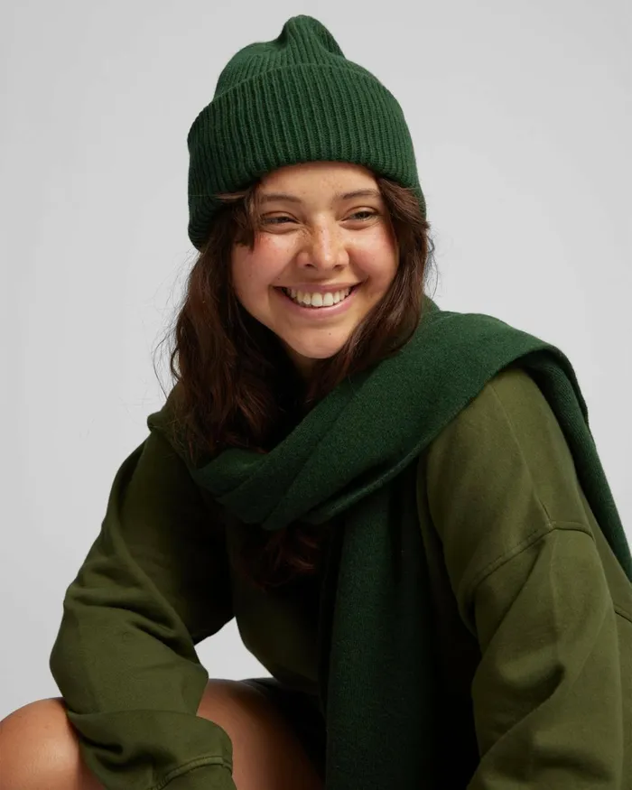 Women Merino Wool Scarf Ocean Green Colorful Standard Scarves