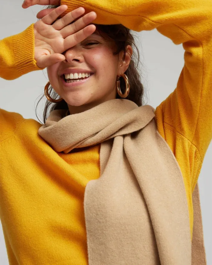 Women Merino Wool Scarf Warm Taupe Colorful Standard Scarves