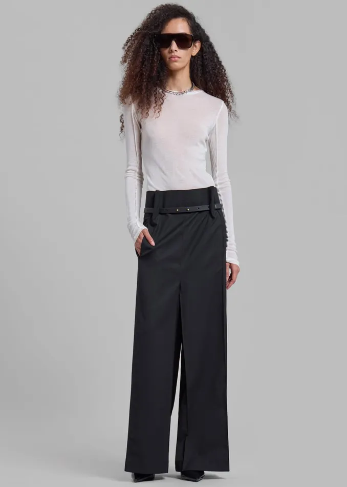 Women Mesa Sheer Long Sleeve Tee 8211 White The Frankie Shop Tops