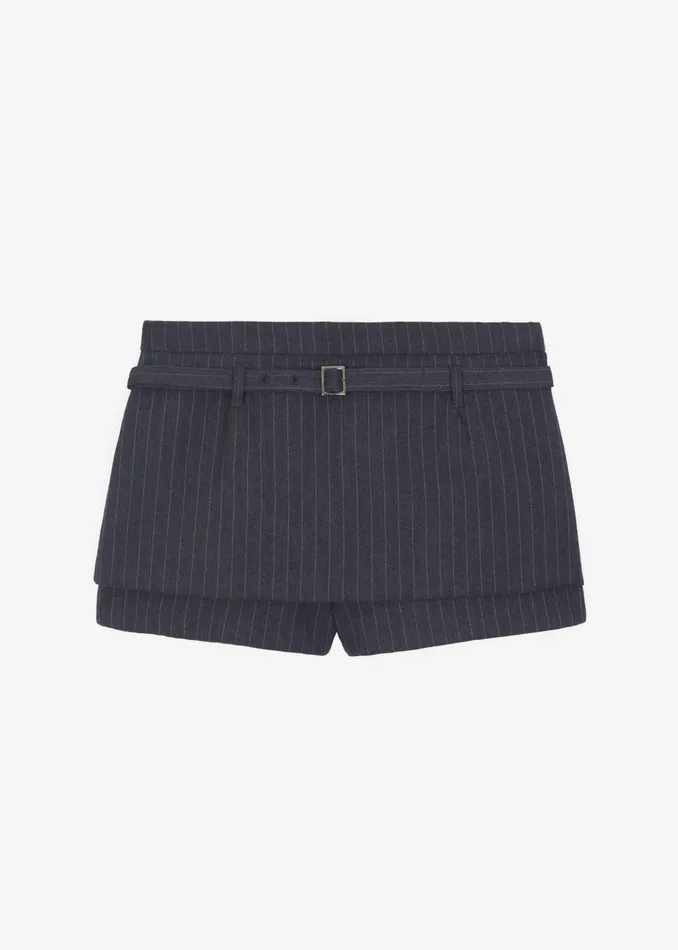 Women Micka Belted Skort 8211 CharcoalWhite Pinstripe The Frankie Shop Bottoms