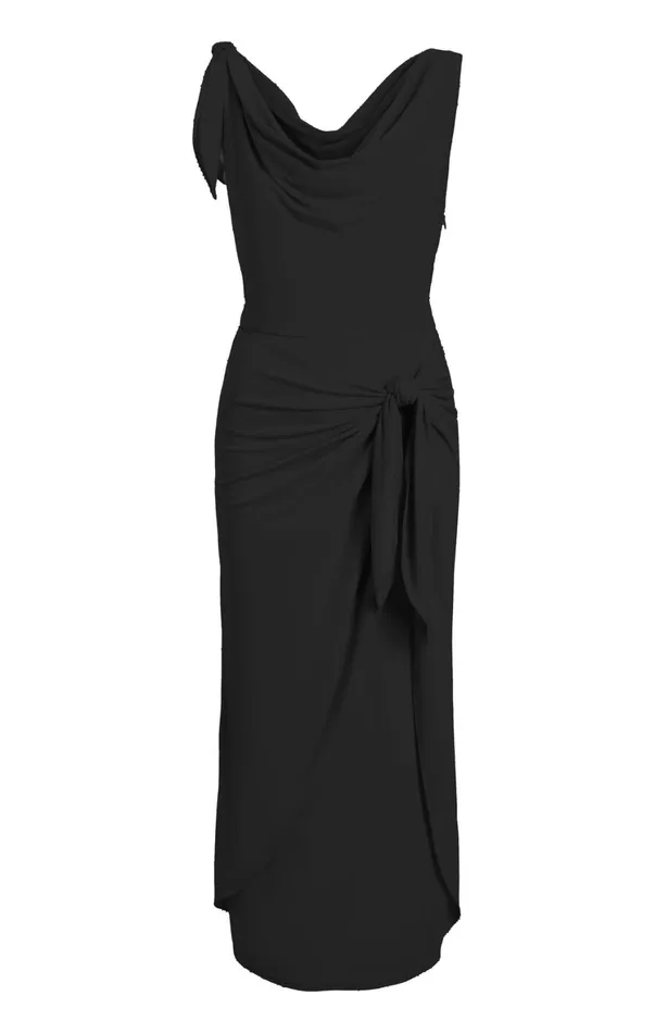 Women Midi Cinq Sept Odin Dress Black