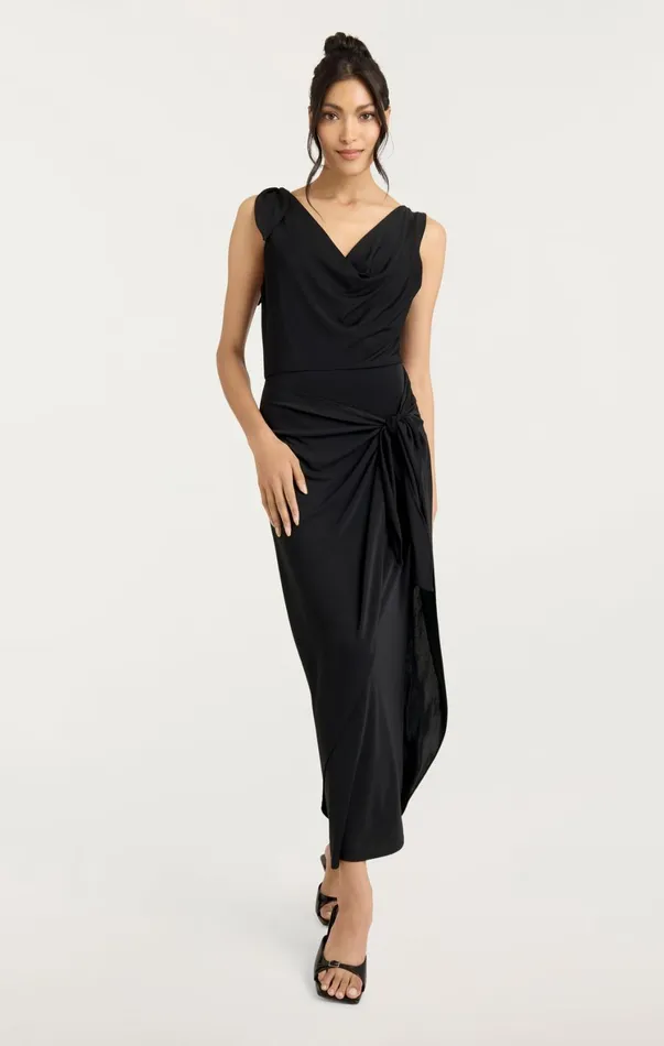 Women Midi Cinq Sept Odin Dress Black