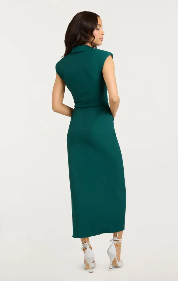 Women Midi Cinq Sept Padma Dress Green Onyx