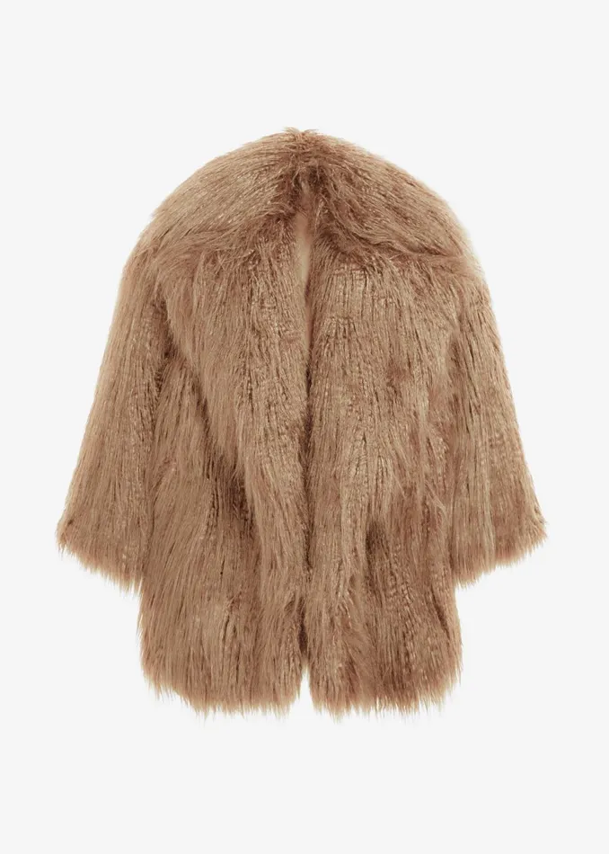 Women Miley Faux Fur Jacket 8211 Camel The Frankie Shop Outerwear