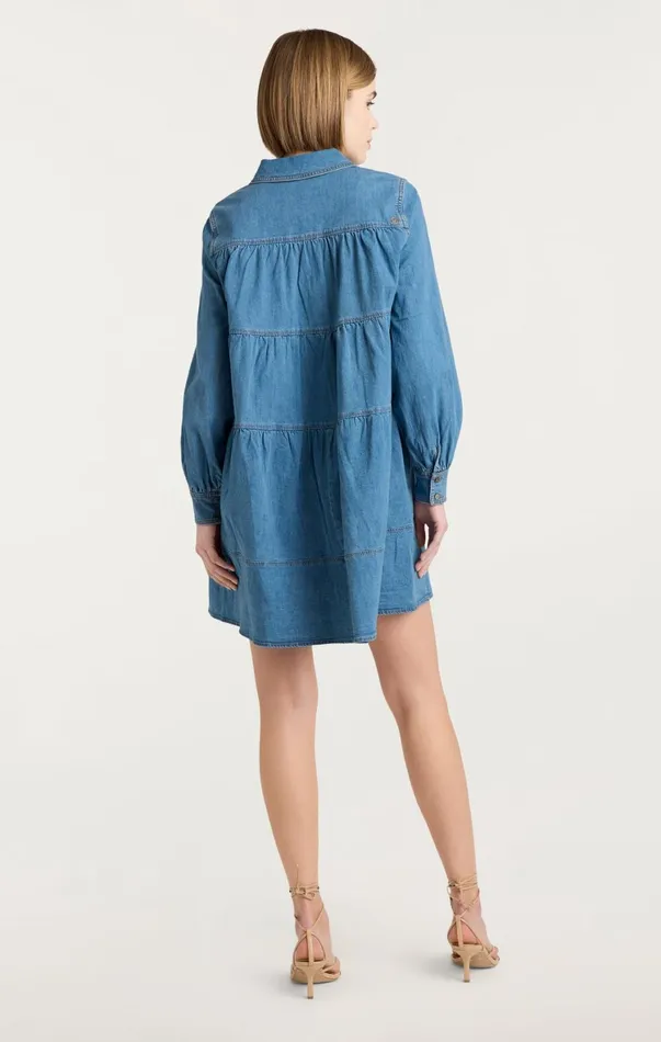 Women Mini Cinq Sept Adette Dress Light Wash