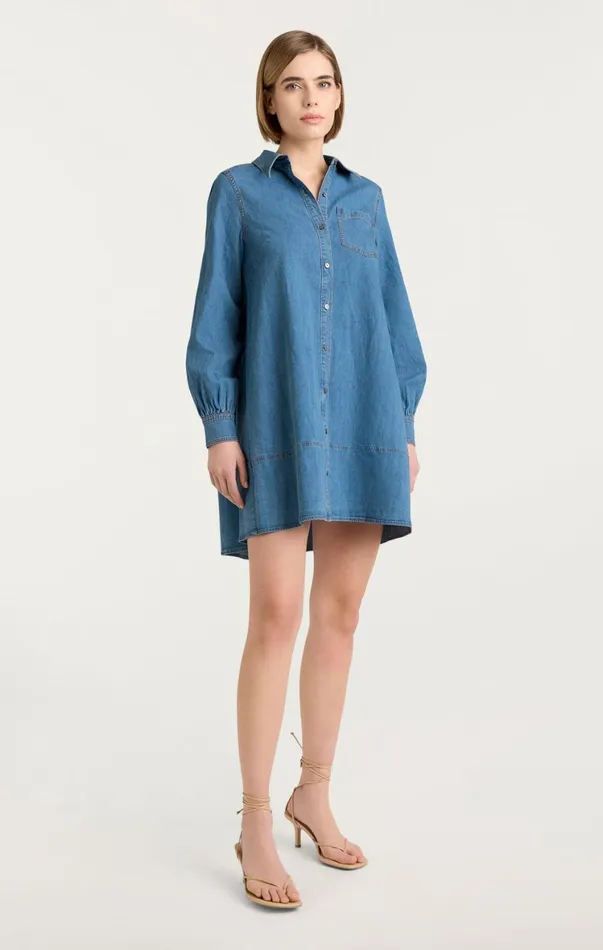 Women Mini Cinq Sept Adette Dress Light Wash