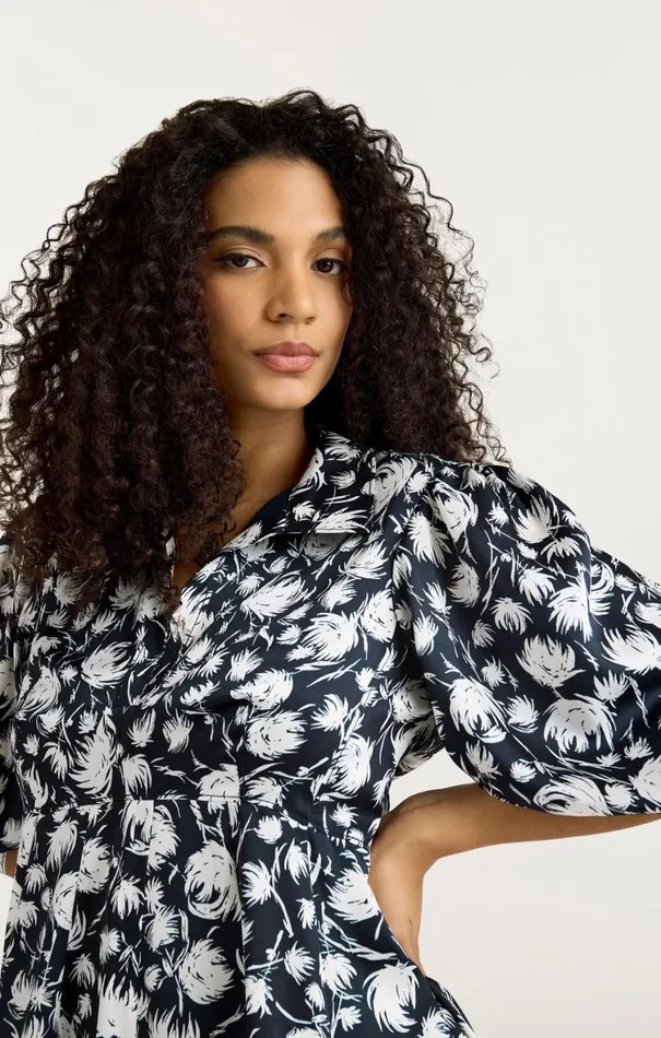 Women Mini Cinq Sept Darby Dress Navyivory