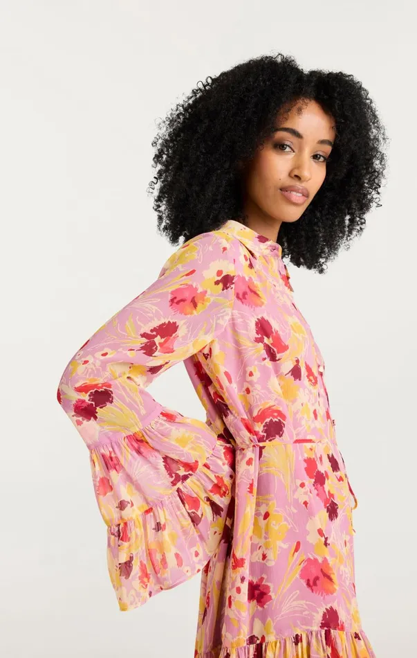Women Mini Cinq Sept Tossed Floral Lyra Dress Mauve Orchid Multi