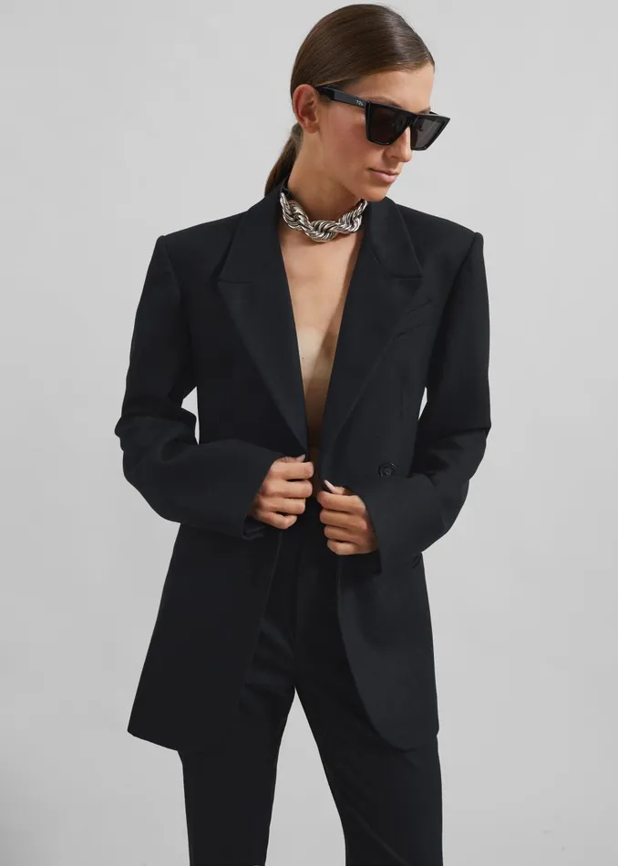Women Morrison Crossover Blazer 8211 Black The Frankie Shop Outerwear