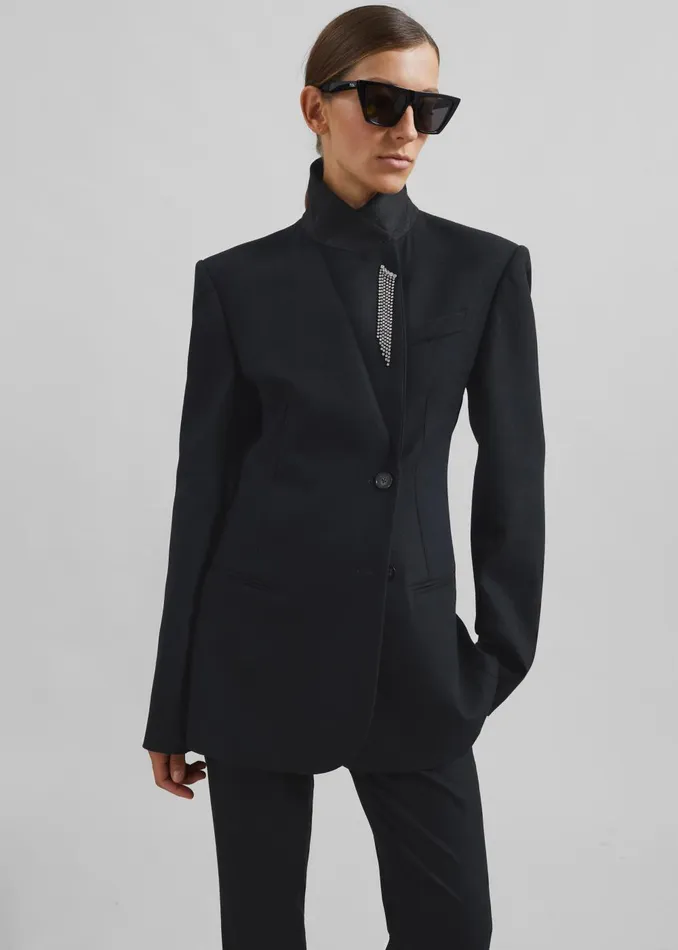 Women Morrison Crossover Blazer 8211 Black The Frankie Shop Outerwear