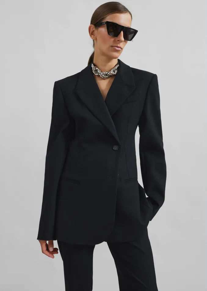 Women Morrison Crossover Blazer 8211 Black The Frankie Shop Outerwear