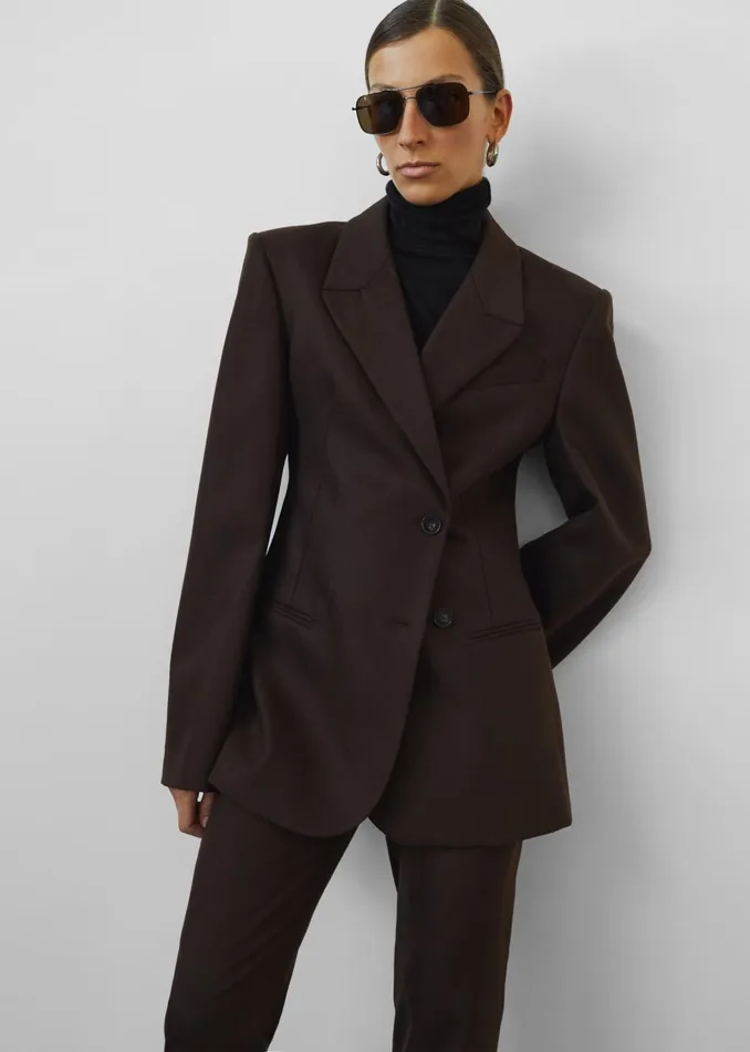 Women Morrison Crossover Blazer 8211 Brown The Frankie Shop Outerwear