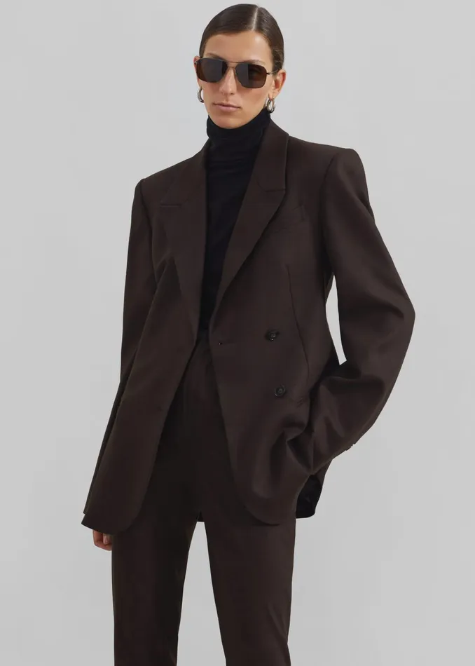 Women Morrison Crossover Blazer 8211 Brown The Frankie Shop Outerwear