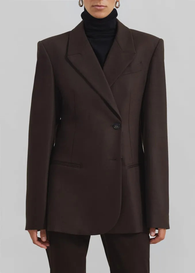 Women Morrison Crossover Blazer 8211 Brown The Frankie Shop Outerwear