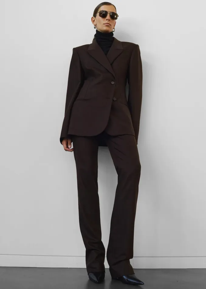Women Morrison Crossover Blazer 8211 Brown The Frankie Shop Outerwear