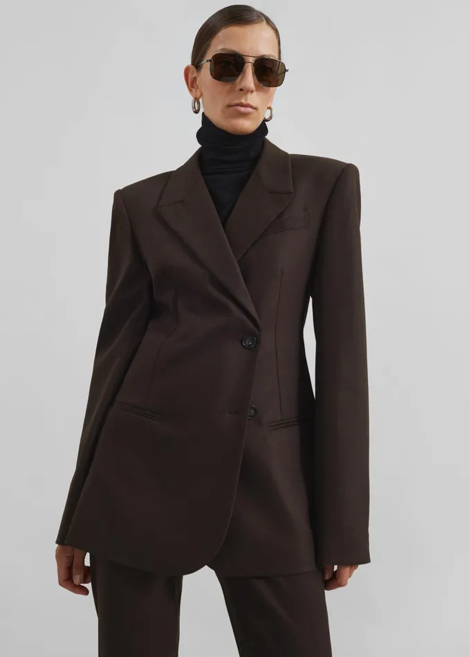 Women Morrison Crossover Blazer 8211 Brown The Frankie Shop Outerwear