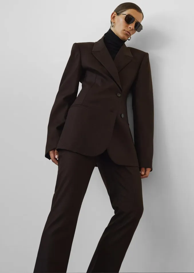 Women Morrison Crossover Blazer 8211 Brown The Frankie Shop Outerwear