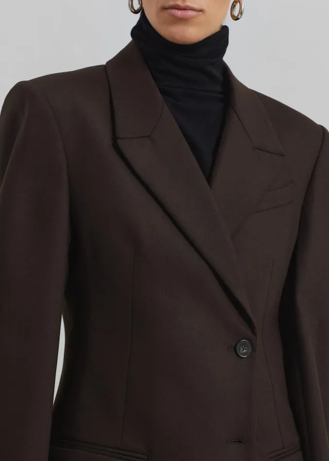Women Morrison Crossover Blazer 8211 Brown The Frankie Shop Outerwear