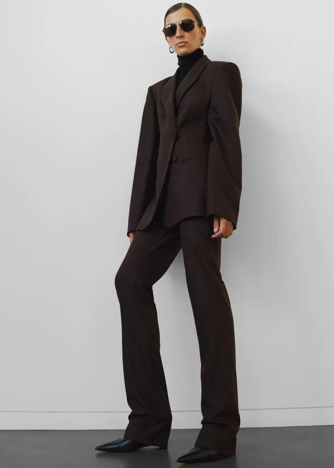 Women Morrison Crossover Blazer 8211 Brown The Frankie Shop Outerwear