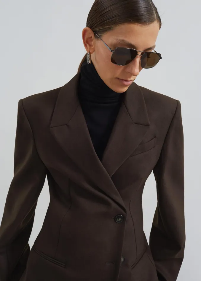 Women Morrison Crossover Blazer 8211 Brown The Frankie Shop Outerwear