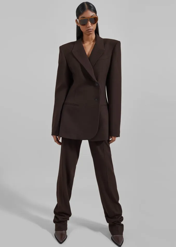 Women Morrison Crossover Blazer 8211 Brown The Frankie Shop Outerwear