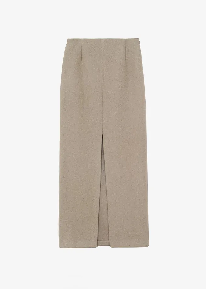 Women Neasi WoolBlend Pencil Skirt 8211 Taupe The Frankie Shop Bottoms