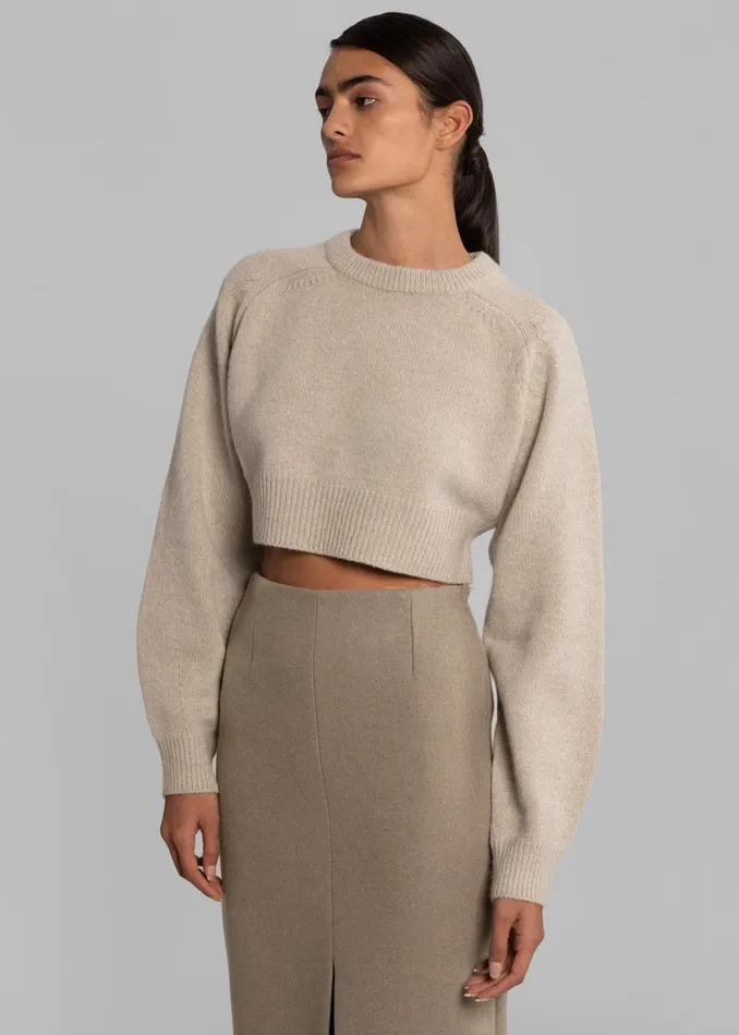 Women Neasi WoolBlend Pencil Skirt 8211 Taupe The Frankie Shop Bottoms