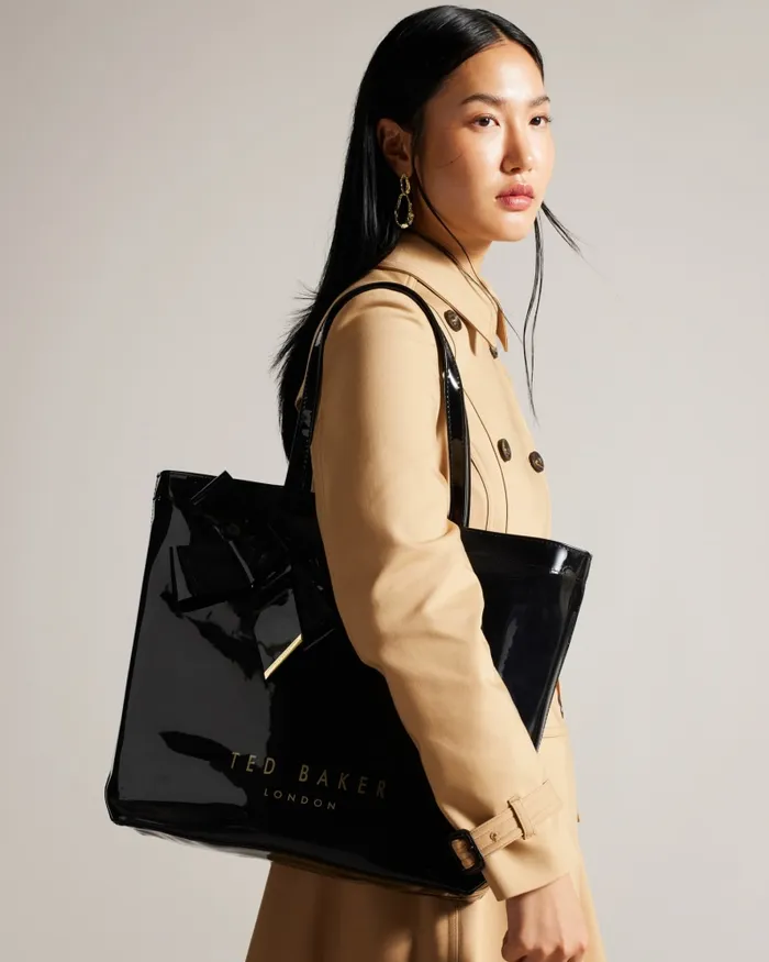 Women NICON 8211 Knot Bow Large Icon Bag Black Ted Baker Tote Bags