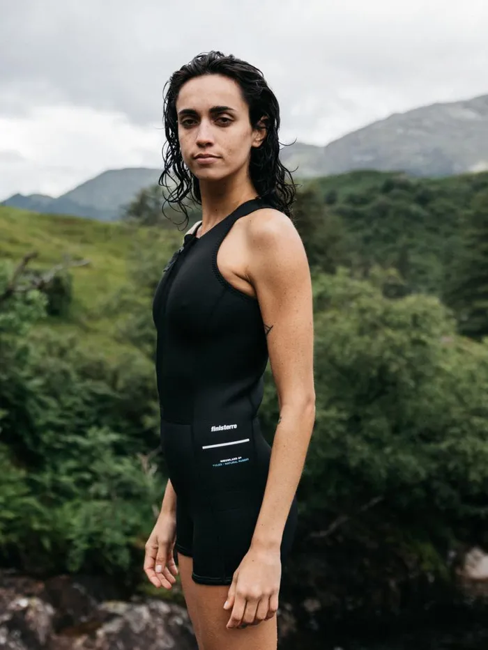 Women Nieuwland 2mm Yulex Sleeveless Shorty Wetsuit Black Finisterre Swimwear and Bikinis